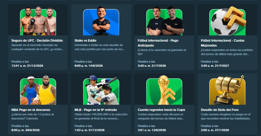 Deportes para apostar en Stake Argentina