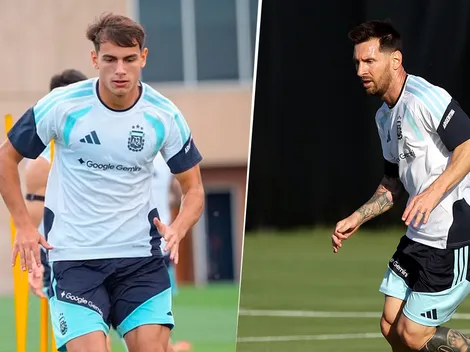 Freitas y una foto para el recuerdo junto a Messi en la Selección Argentina