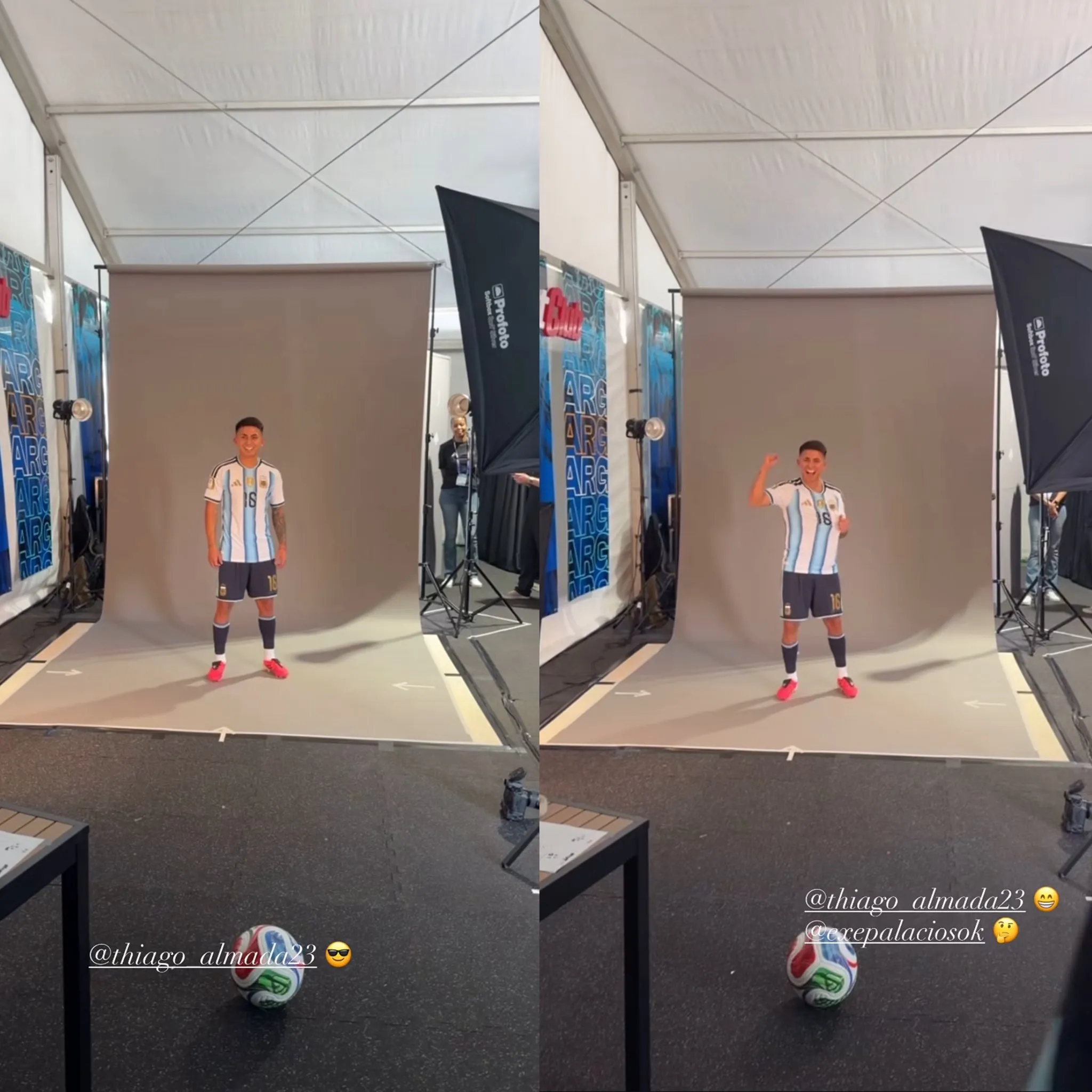 Las historias de Otamendi con Almada (Foto: Instagram).
