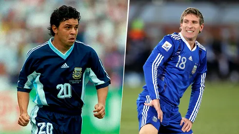 Marcelo Gallardo y Martín Palermo, dos de los exponentes de los futbolistas cedidos por River y Boca a la Selección Argentina en Mundiales.