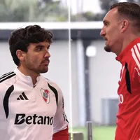 Las primeras fotos de Arambarri en River: de su puesta a punto a la charla con Armani
