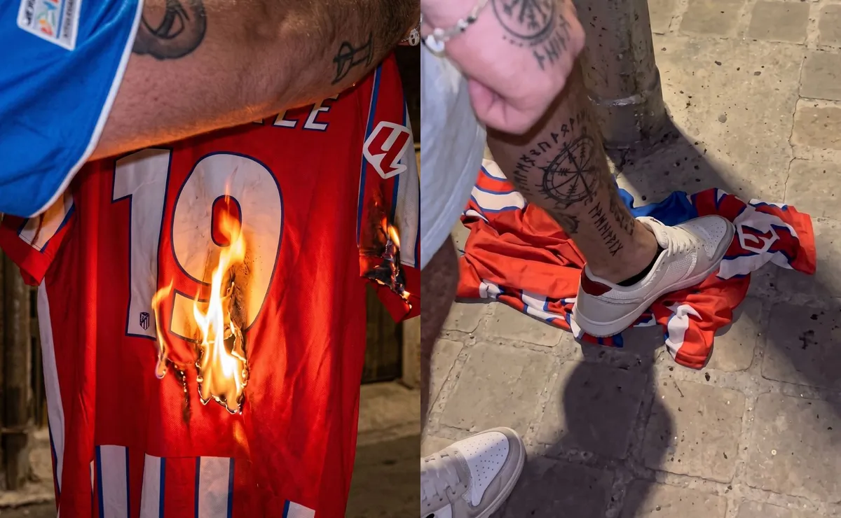 La camiseta de Julián fue quemada por sus dichos.