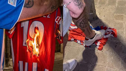 La camiseta de Julián fue quemada por sus dichos.