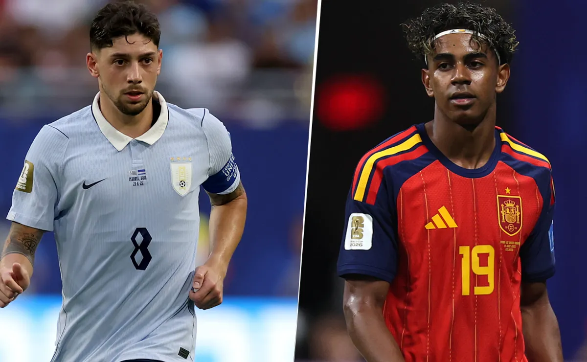 Federico Valverde y Lamine Yamal, figuras de Uruguay y España, respectivamente.