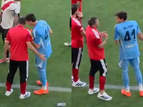 El video viral de Beltrán corrigiéndole cosas a Coudet en pleno amistoso con Flamengo
