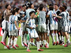 Los festejos de la Selección Argentina después de pasar a la semifinal del Mundial