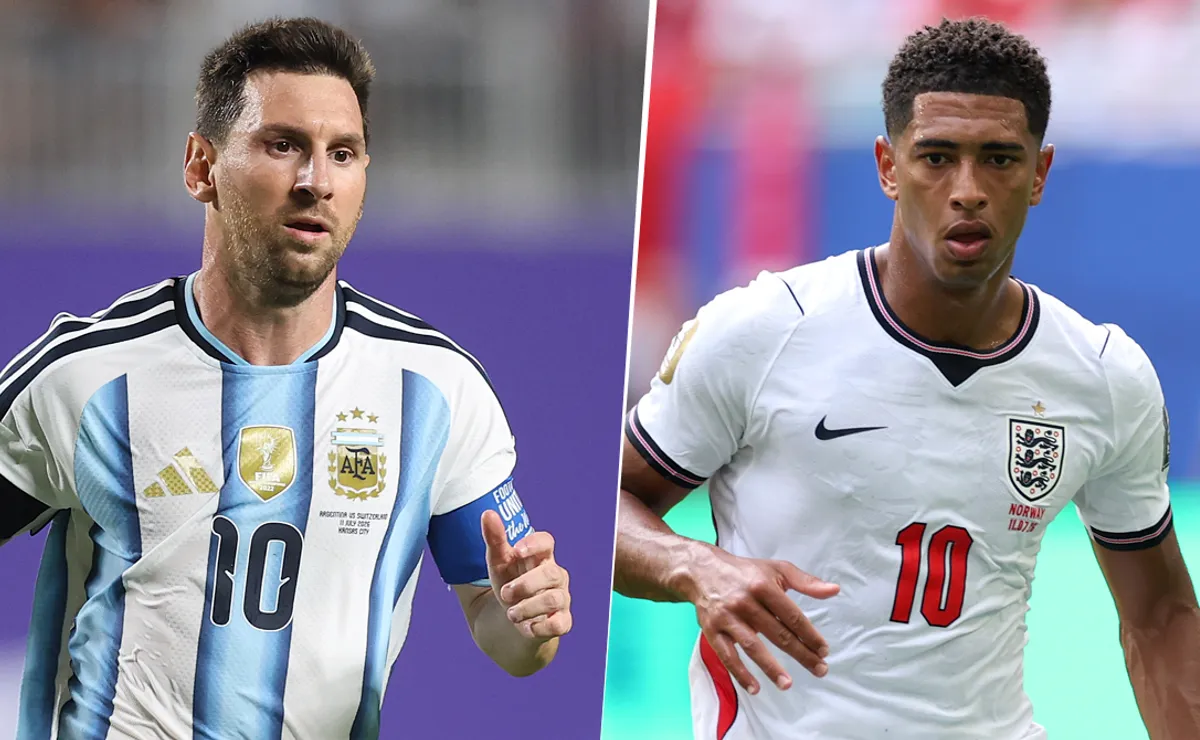 Messi y Bellingham llegan como las figuras de Argentina e Inglaterra, respectivamente.