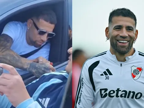 El primer día de Otamendi: el gesto con los hinchas y las fotos en el entrenamiento