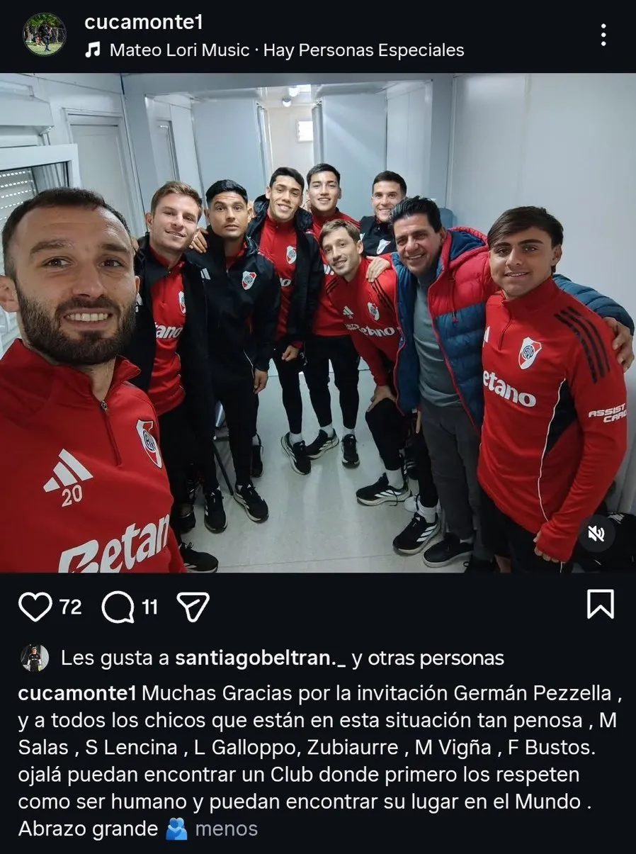 La publicación de Alejandro Montenegro. (Instagram)
