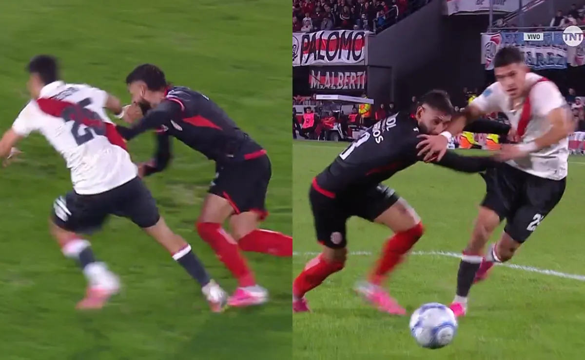 El árbitro decidió omitir la acción en el área rival.