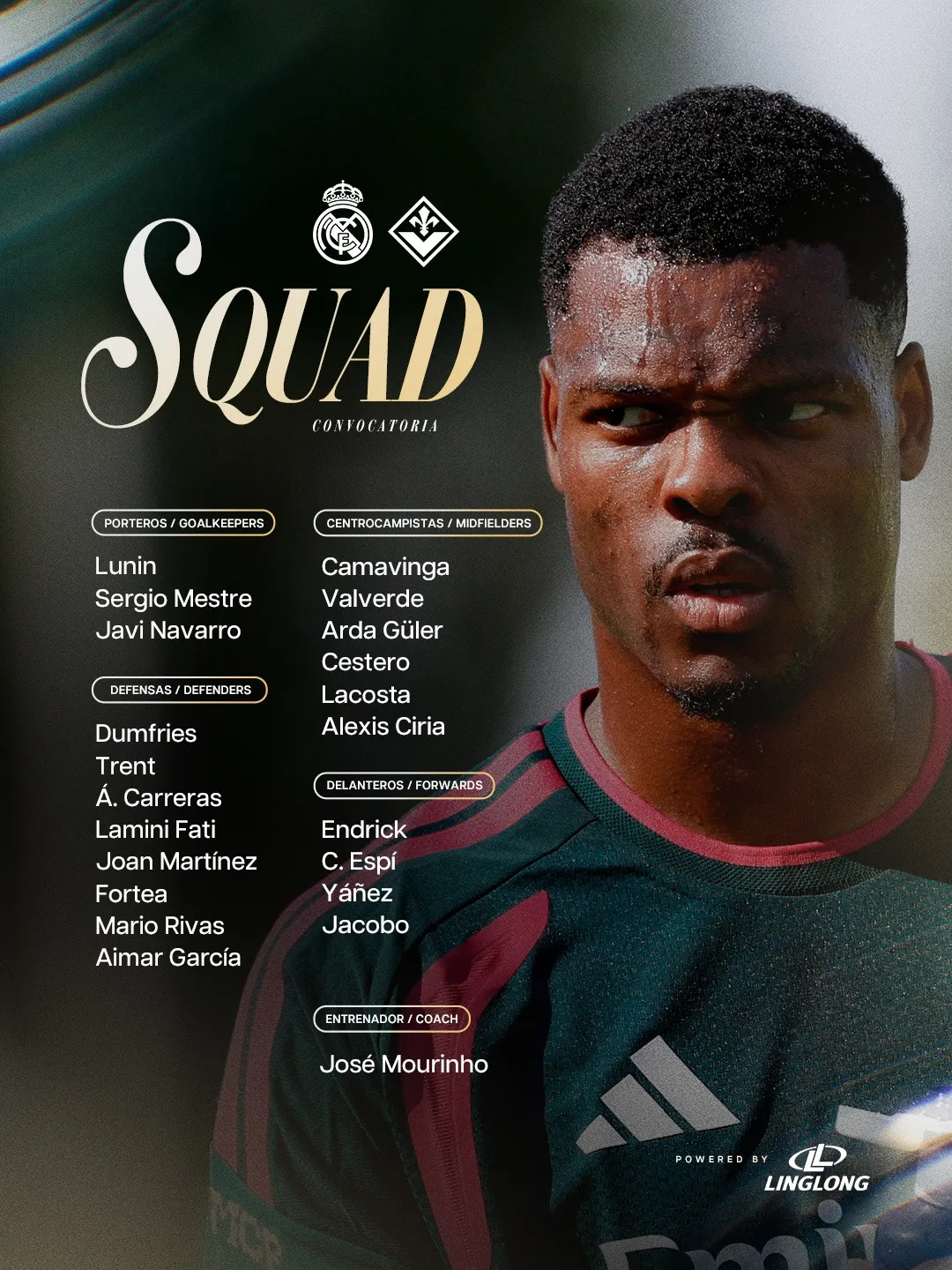 Los citados del Real Madrid para su segundo amistoso de pretemporada, sin Mastantuono.