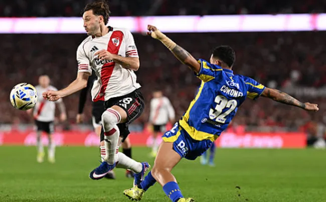 Viña fue una de las figuras de River en el último antecedente contra Rosario Central. (Getty Images)