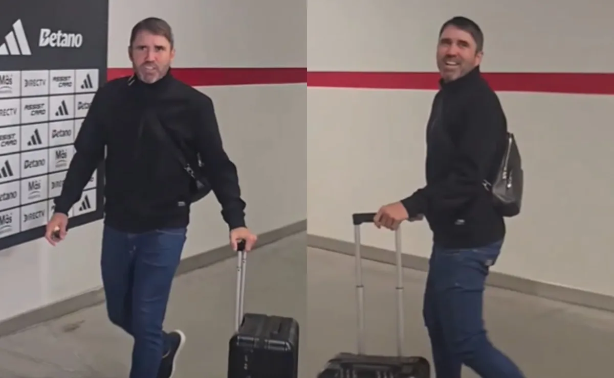Así fue la salida de Coudet post partido.