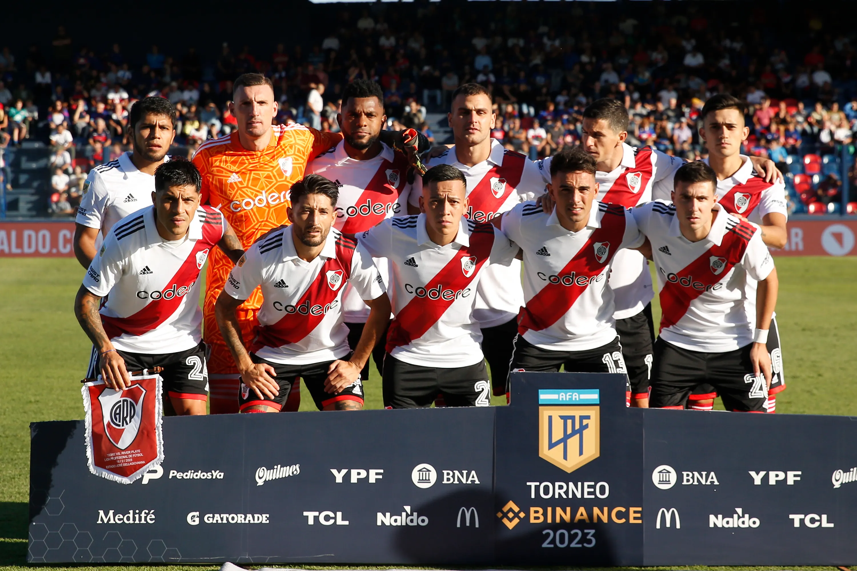 Así formó River en su última visita a Victoria. (Getty Images)