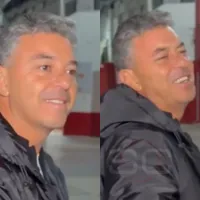 Gallardo reapareció para ver a su hijo en Instituto y le preguntaron por su futuro como DT