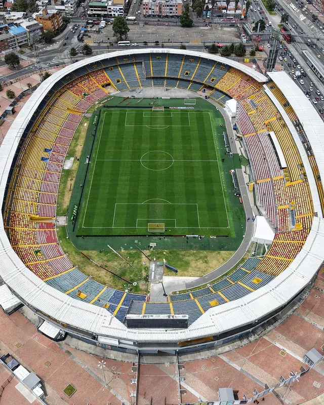 Estadio El Campín. Allí jugaría River el próximo miércoles por la ida de octavos de final de la Copa Sudamericana ante Independiente Santa Fe de Bogotá.