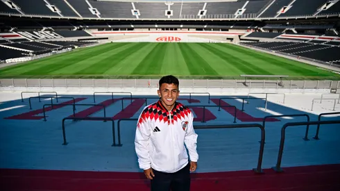 Almada se entrenó por primera vez como jugador de River este lunes en Ezeiza.