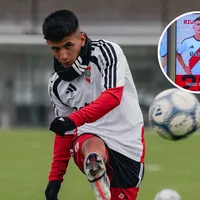 Con la Banda y el 23 de River: la gigantografía de Thiago Almada ya está en el Monumental