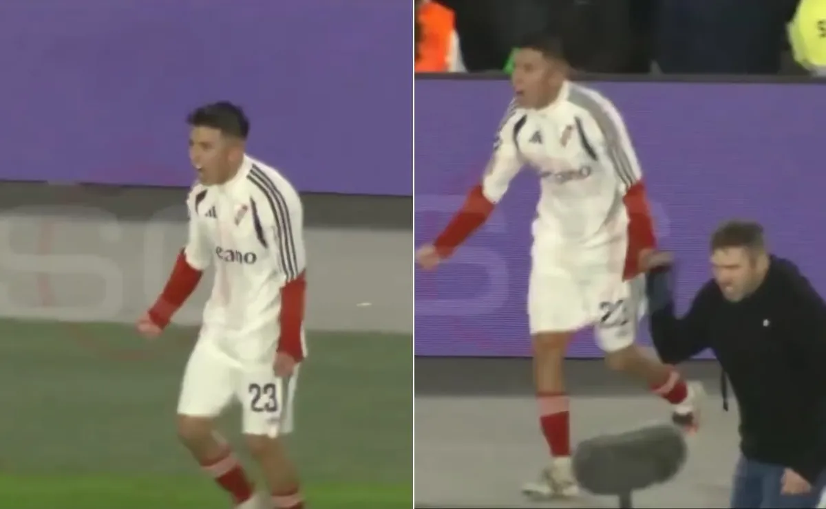 Almada festejó a pura efusividad el gol de Correa