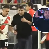 Qué dijo Coudet sobre el cruce que tuvo con Borré en pleno partido de River contra Santa Fe