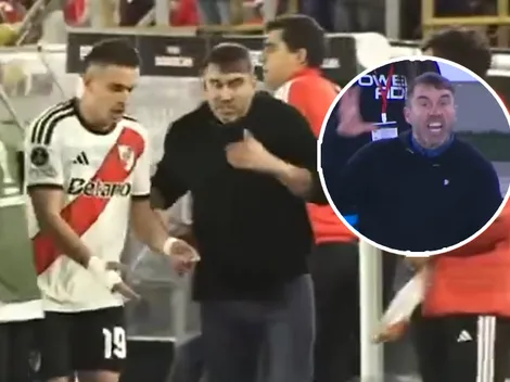 Qué dijo Coudet sobre el cruce que tuvo con Borré en pleno partido con Santa Fe