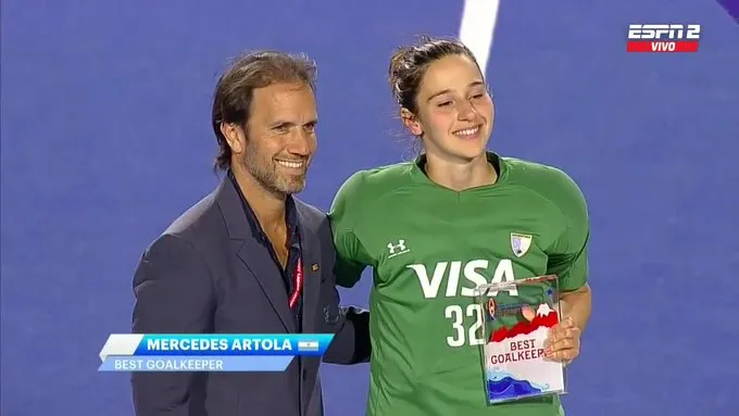 Mechi Artola fue elegida como la mejor arquera del Mundial de Hockey Junior 2023.