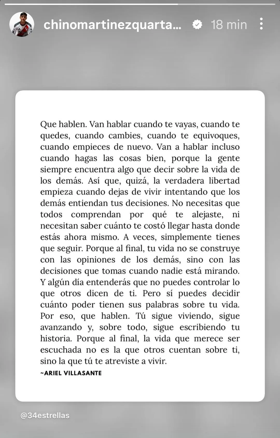 LMQ, en sus historias de Instagram.