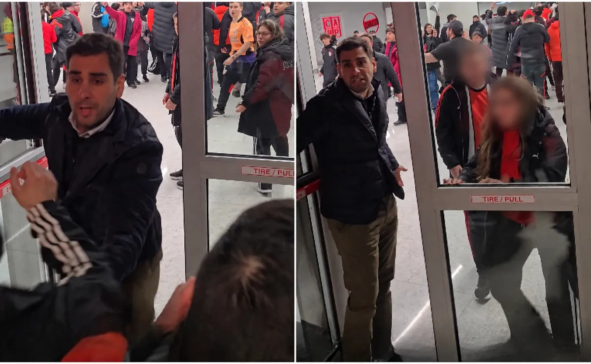 Ramiro Álvarez, vocal de la CD de River que enfrentó a socios en el hall del Monumental.