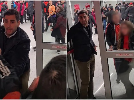 Un dirigente de River enfrentó a los hinchas en el hall del Monumental
