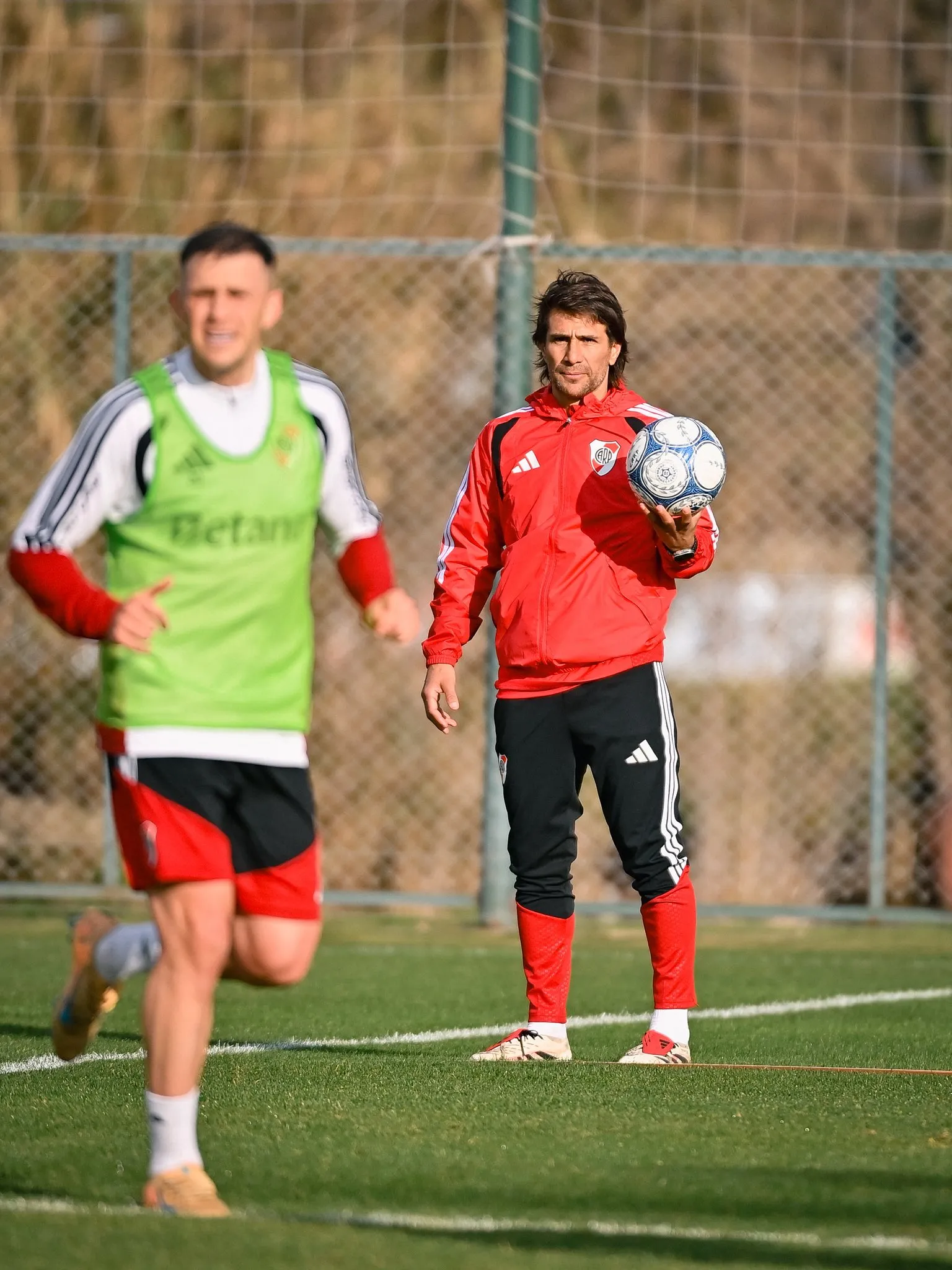 La imagen que compartió River sobre el primer día de Ponzio como DT interino. (Prensa River)
