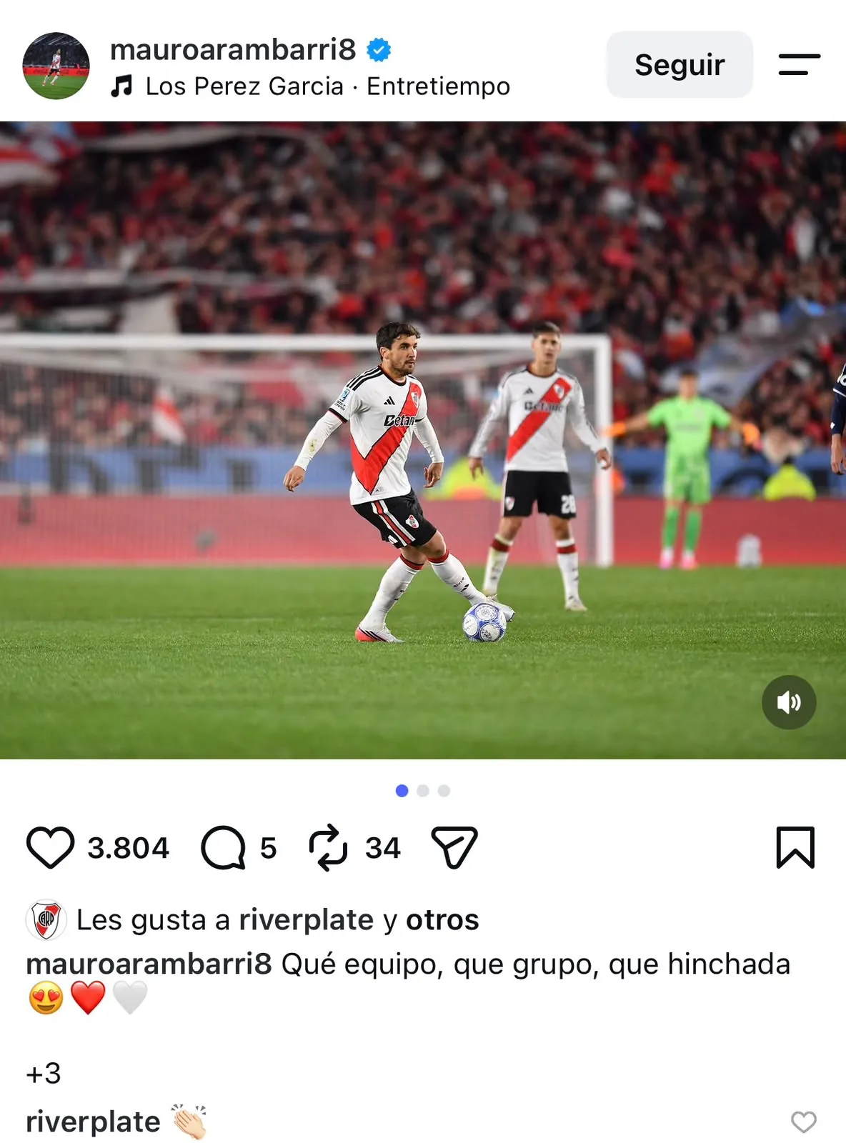 Arambarri en su cuenta de Instagram.