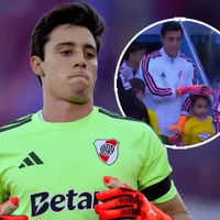 No se vio: hermoso gesto de Santiago Beltrán con una pequeña hincha en Tucumán al taparla de la lluvia