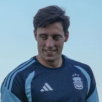 Beltrán y una foto particular con un ex River en su segunda práctica con la Selección Argentina