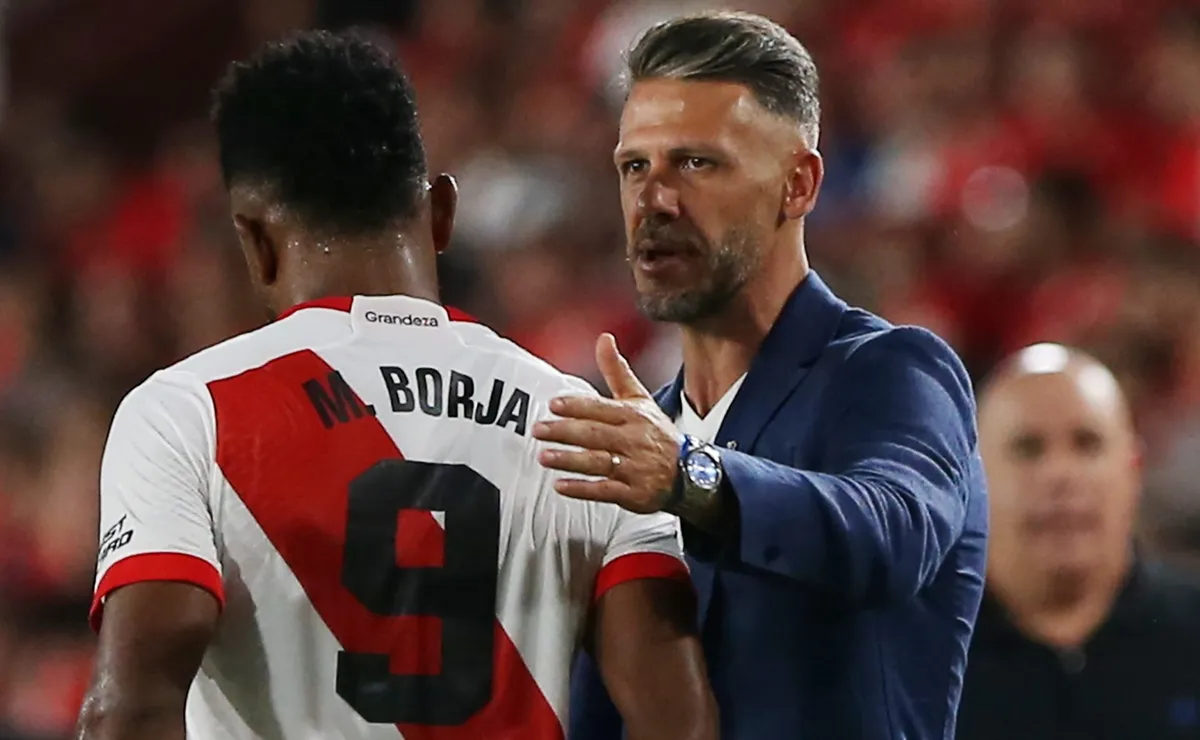 Borja junto a Demichelis en su paso por River.