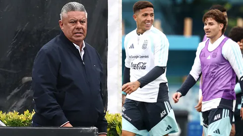 Julián y Enzo posaron junto al presidente.