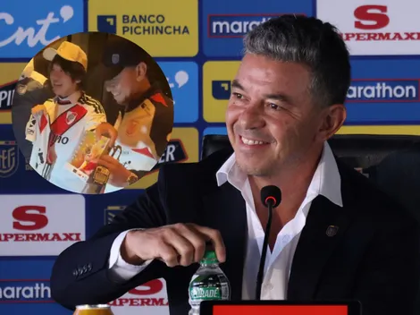 Un hincha de River japonés se volvió viral tras esperar a Gallardo y darle un regalo particular