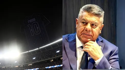 Insultos y cantos contra Tapia en la despedida de Messi.