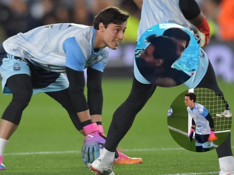 La noche de Beltrán: tiros libres con Messi y abrazo final