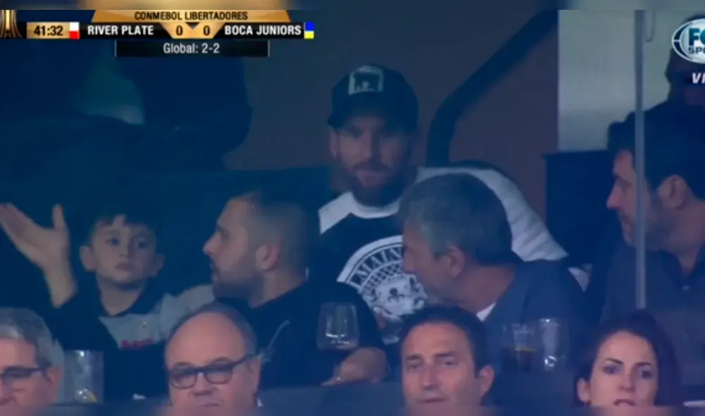 Messi estuvo en el Bernabeu en la final que River le ganó a Boca.