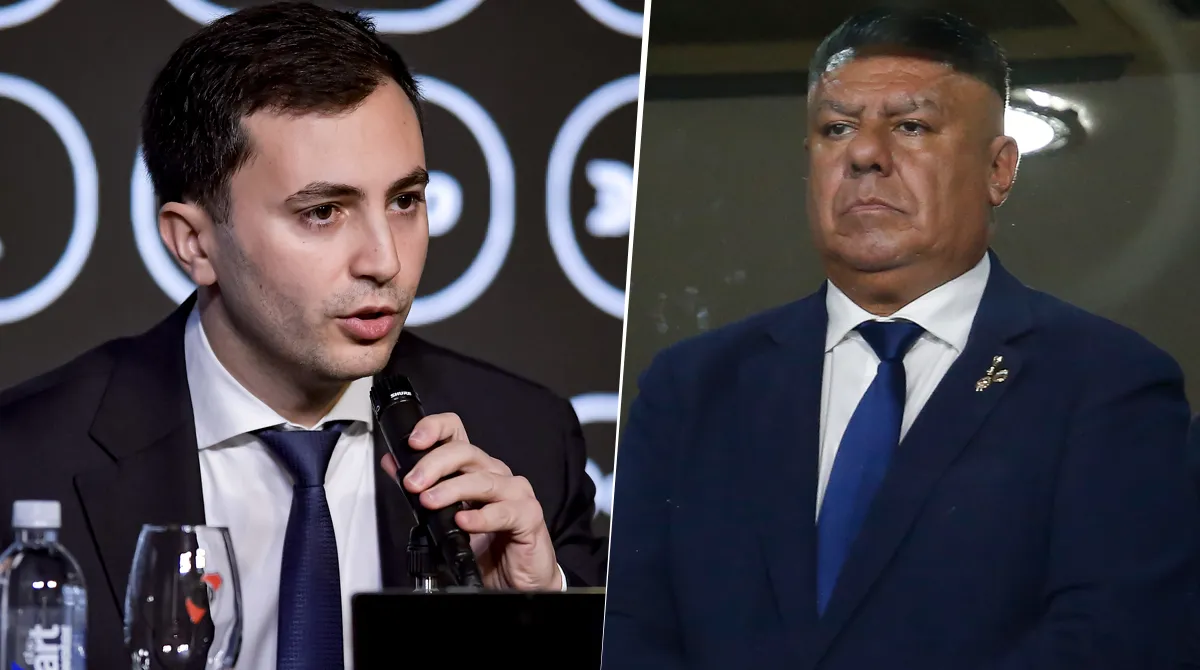 Stefano Di Carlo, presidente de River, y Claudio Tapia, presidente de la AFA.