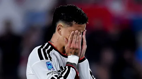 Driussi se lamenta en una de las tantas chances que desperdició River ante Estudiantes de Río Cuarto.