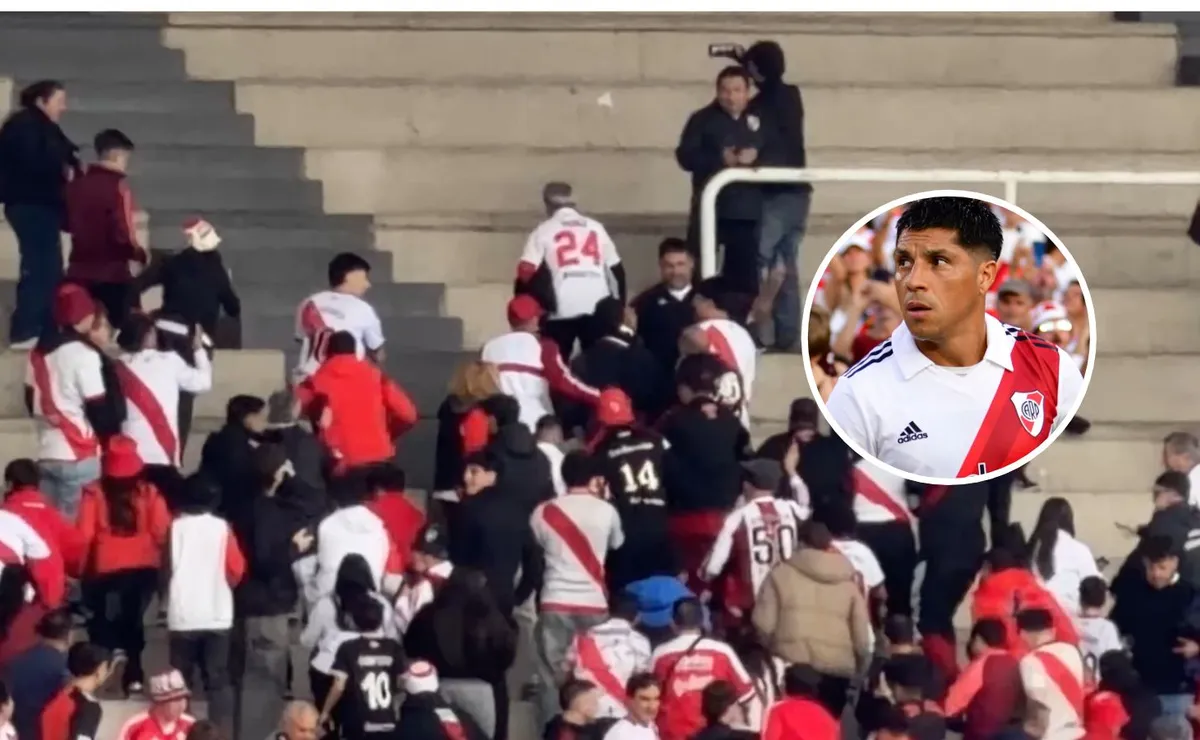 Un hincha más: Enzo Pérez está en la popular de River en el Kempes
