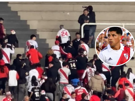 Un hincha más: Enzo Pérez está en la popular de River en el Kempes