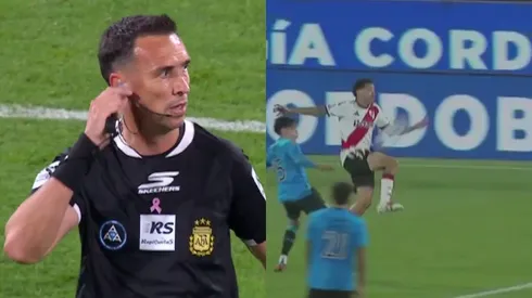 Polémica decisión de Dóvalo al anular el gol de River.