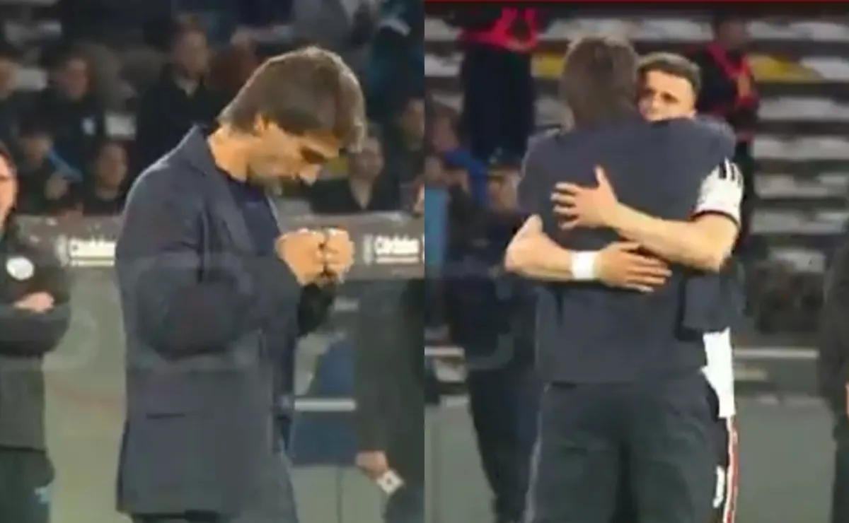 La reacción de Ponzio a los goles de River ante Belgrano.