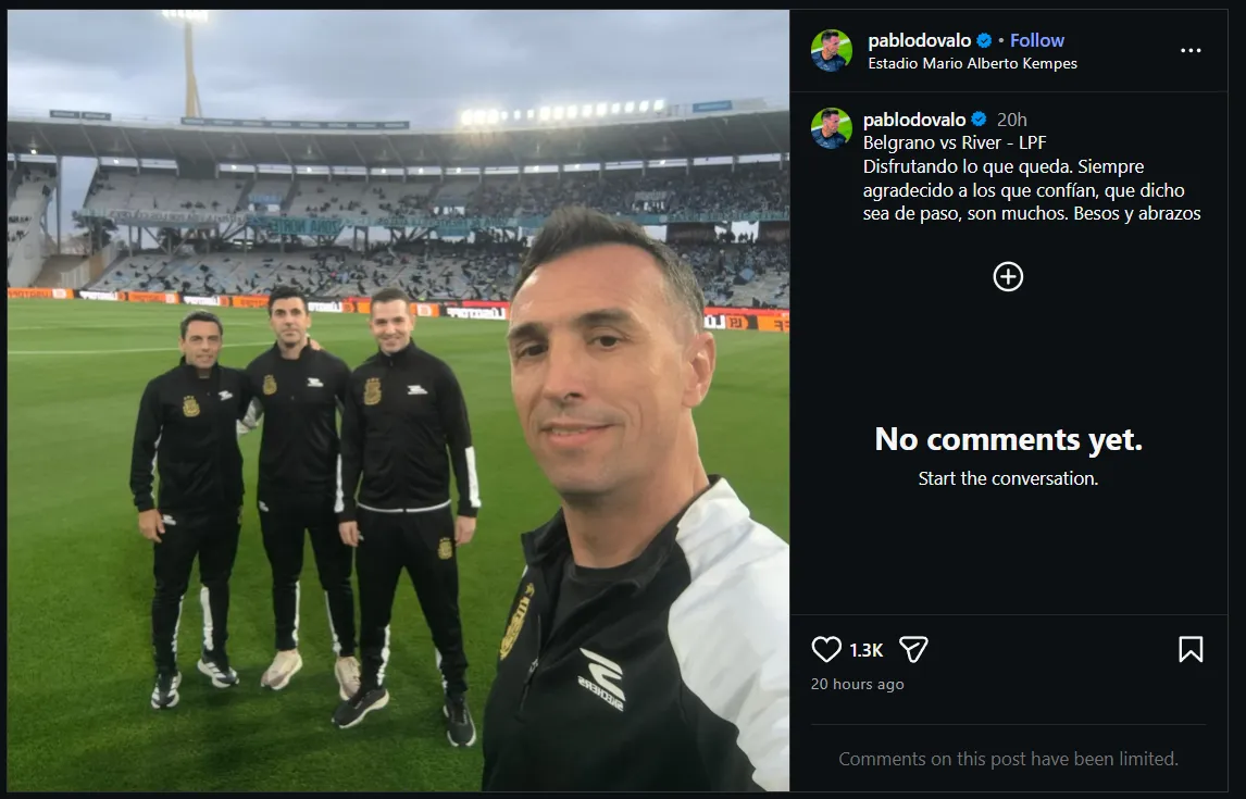 El posteo de Dóvalo en Instagram.
