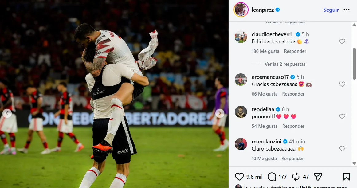 Los comentarios de Echeverri y Lanzini para González Pirez.