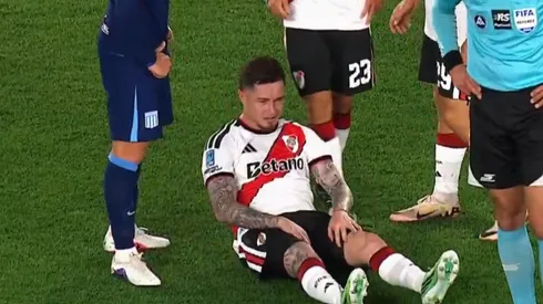 Moreno salió con una molestia.