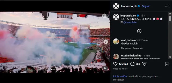 Ponzio en Instagram.