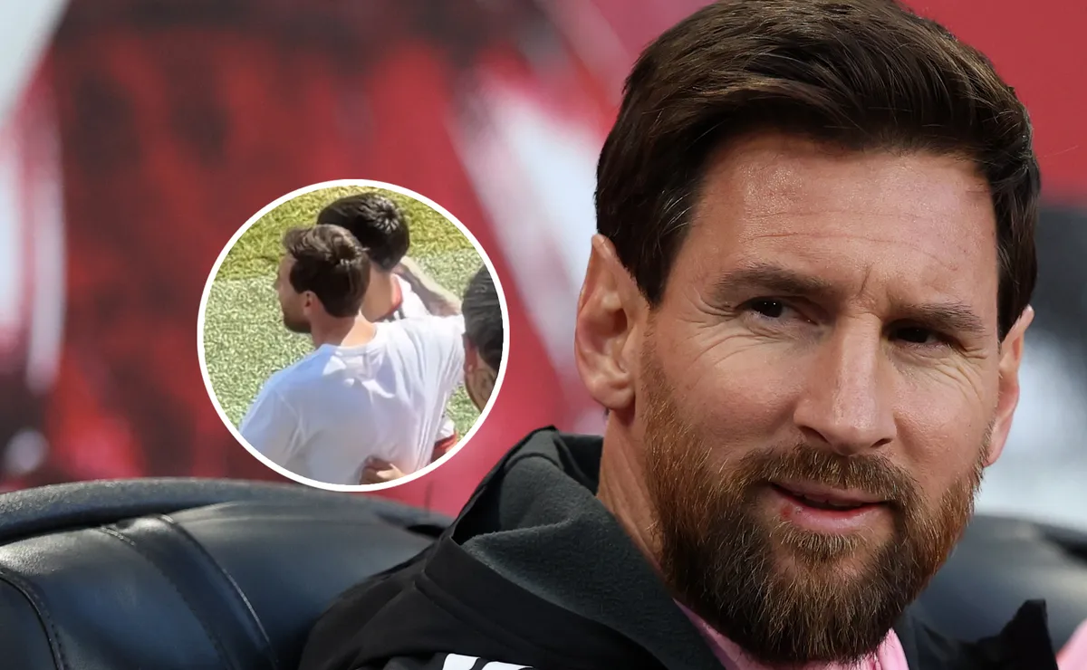 Messi vio la clasificación de River a semifinales en el IMCF Stadium.